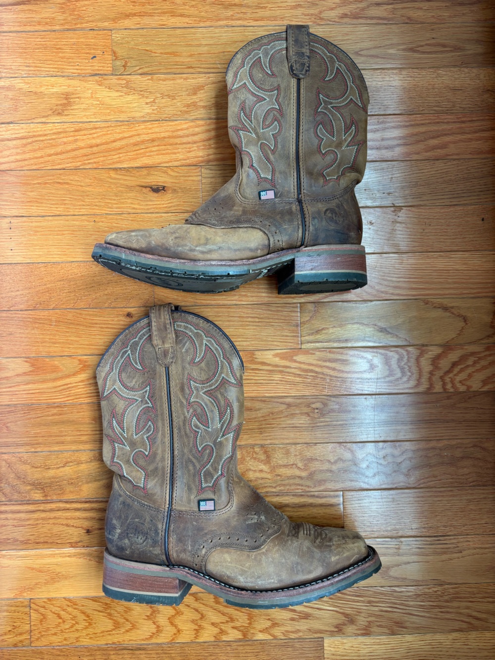 Double H Brown Leather Western Work Boot - Tan Interior DH3560